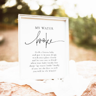 EMERY My Water Broke Baby Shower Game Poster