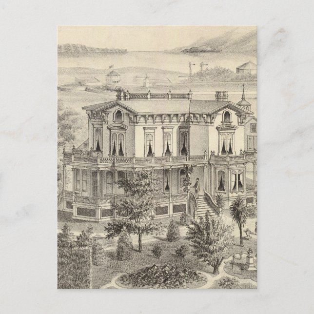 Emery residence, Oakland, Alameda Co Postcard (Front)