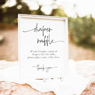 EMERY Whimsical Diaper Raffle Baby Shower Game Poster