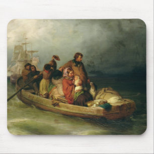 Emigrant passengers on board, 1851 mouse mat
