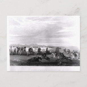 Emigrants attacked by the Comanches Postcard