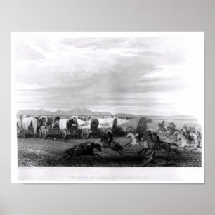 Emigrants attacked by the Comanches Poster