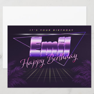 Emil Name First Name pura retro card Birthday