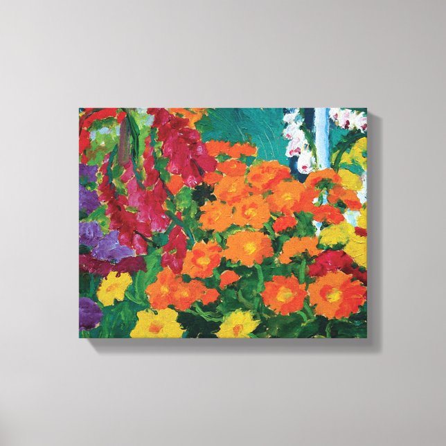 Emil Nolde - Garden of Flowers Fine Art Poster Canvas Print (Front)