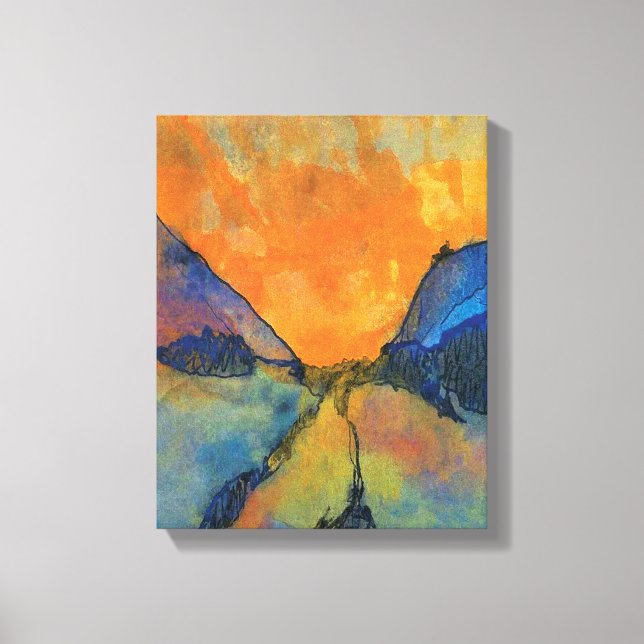 Emil Nolde Mountain Landscape Valley With Sunset Canvas Print (Front)