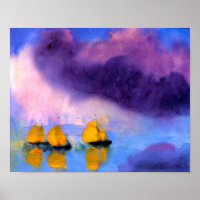 Emil Nolde - Sea with Violet Clouds And Sailboats