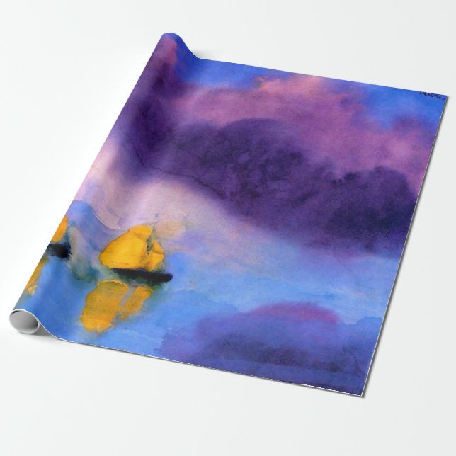 Emil Nolde - Sea with Violet Clouds And Sailboats Wrapping Paper (Unrolled)
