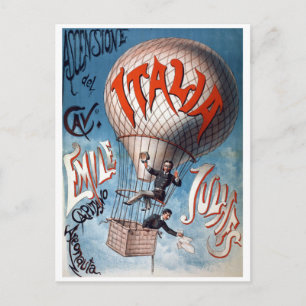 Emile Julhes Balloonist Vintage Illustration Postcard