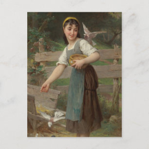 Emile Munier Vintage Feeding the Doves Postcard