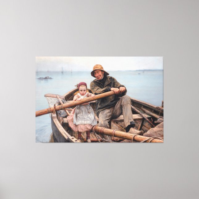 Émile Renouf - The Helping Hand, (1881) Canvas Print (Front)