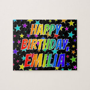 "EMILIA" First Name, Fun "HAPPY BIRTHDAY" Jigsaw Puzzle