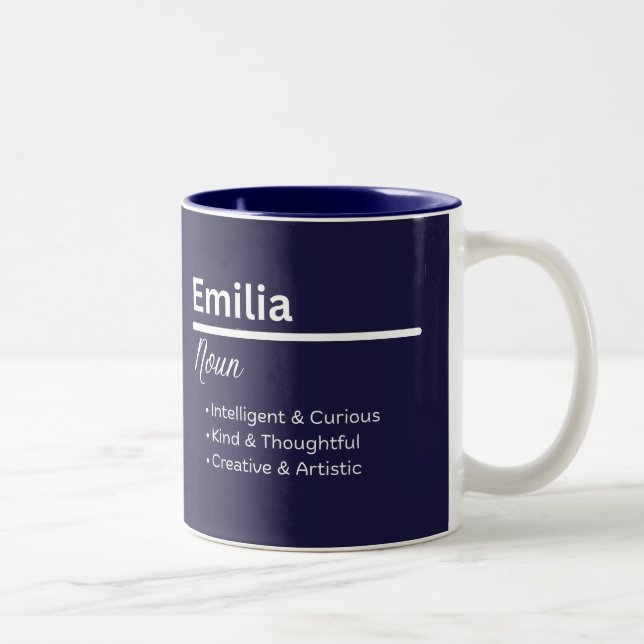 Emilia Girl Personalized Name Meaning Mug (Right)