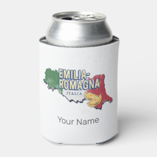 Emilia Romagna Flag Italy Retro Region Map Vintage Can Cooler