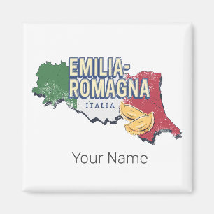 Emilia Romagna Flag Italy Retro Region Map Vintage Magnet