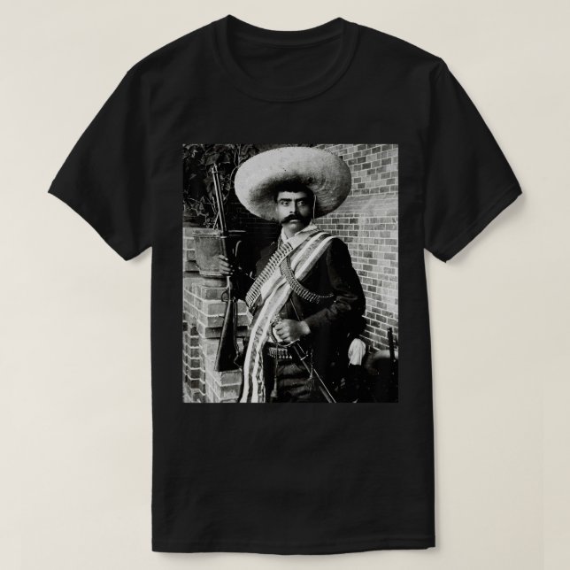 Emiliano Zapata Mexico Famous Face @ Portrait  T-Shirt (Design Front)