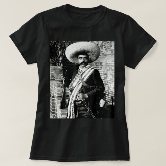 Emiliano Zapata Mexico Famous Face @ Portrait  T-Shirt (Design Front)