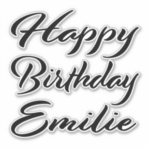 Emilie name first name black Sticker birthday
