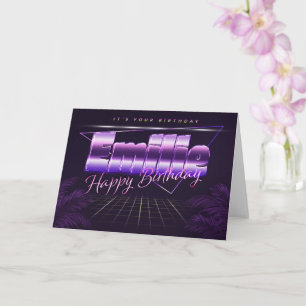 Emilie Name Vorname lila retro Karte Geburtstag Card