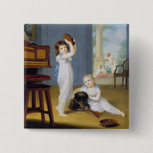 Emily and George Mason, c.1794-95 (oil on canvas) 15 Cm Square Badge