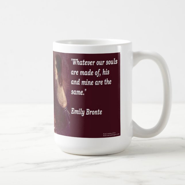 Emily Bronte & Famous Our Souls Quote Coffee Mug (Right)