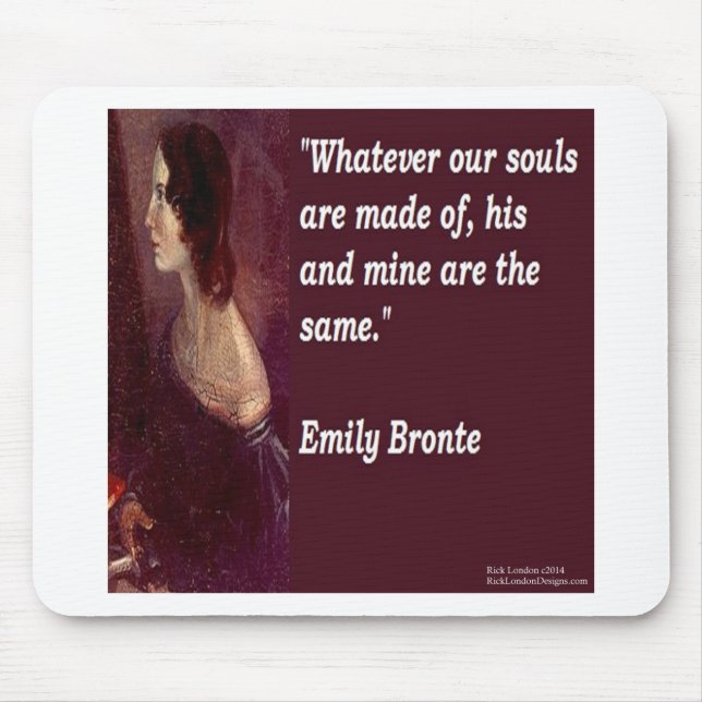 Emily Bronte & Famous Our Souls Quote Mouse Mat (Front)