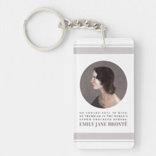 Emily Bronte Portrait and Quote - No Coward Soul Key Ring