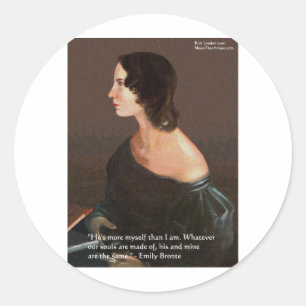 Emily Bronte "Souls Same" Love Quote Gifts & Cards Classic Round Sticker