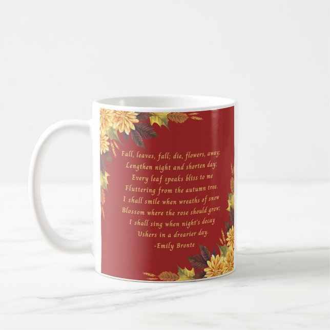 Emily Bronte's Fall Leaves  Coffee Mug (Left)