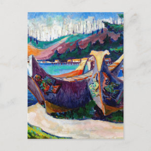  Emily Carr Painting Native Canadian War Canoes Po Postcard