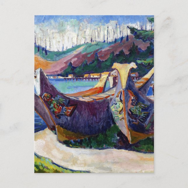  Emily Carr Painting Native Canadian War Canoes Po Postcard (Front)