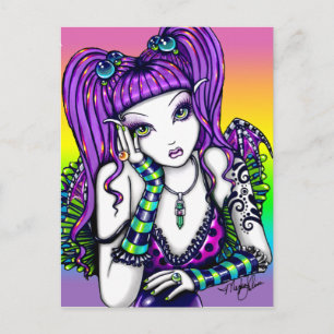 "Emily" Celestial Rainbow Crystal Ball Faery Postcard