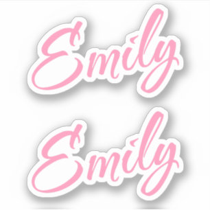 Emily Decorative Name in Pink x2 Sticker