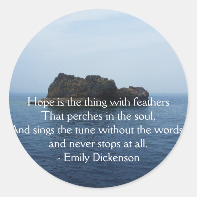 Emily Dickenson Inspirational  QUOTE for Healing Classic Round Sticker (Front)