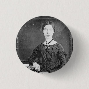 Emily Dickinson Black & White Portrait 3 Cm Round Badge