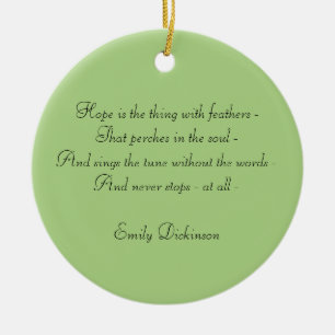 Emily Dickinson "Hope" Hummingbird Ceramic Tree Decoration
