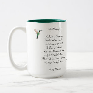Emily Dickinson Hummingbird  Two-Tone Coffee Mug