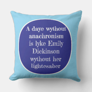 "Emily Dickinson Lightsaber" throw pillow
