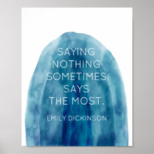 Emily Dickinson Literary Quote Blue Watercolor Art Poster