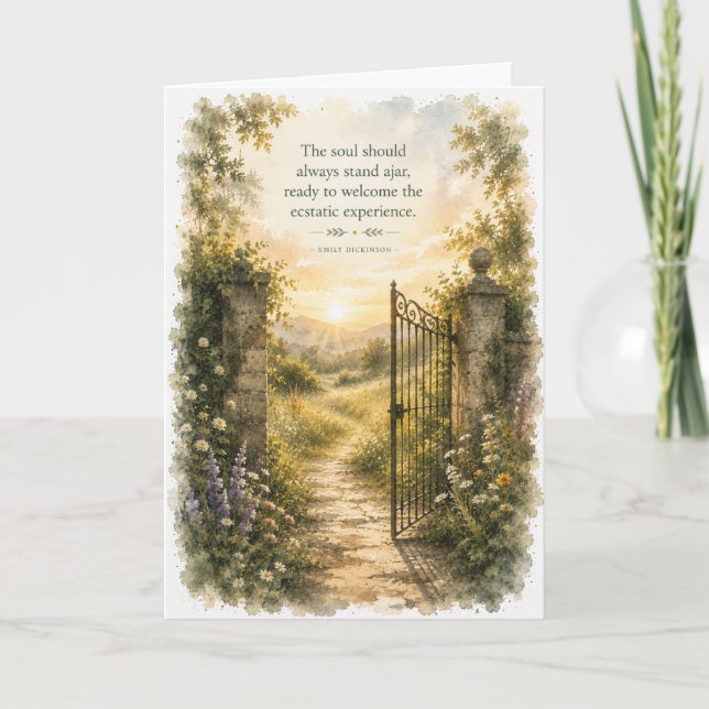 Emily Dickinson New Beginnings Congratulations Card (Front)