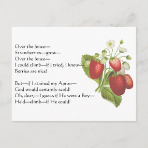 Emily Dickinson "Over the Fence" Poem Postcard