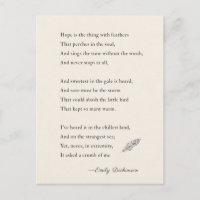 Emily Dickinson Poem hope is thing with feathers