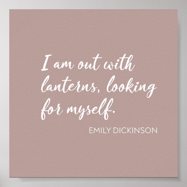 Emily Dickinson Quote Blush Script Typography Poster (Front)