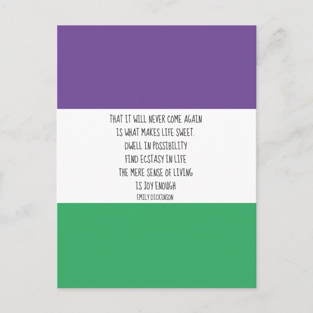 Emily Dickinson Quote Postcard (Front)