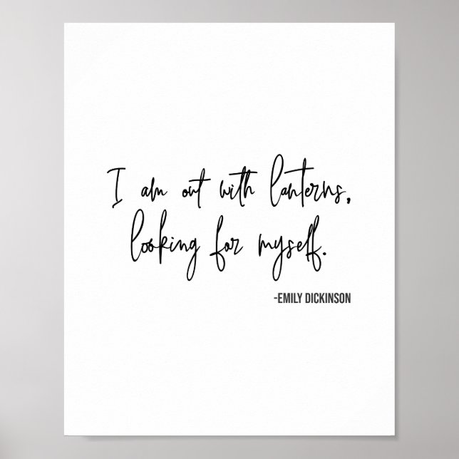 Emily Dickinson Quote Word Art Minimal Typography Poster (Front)
