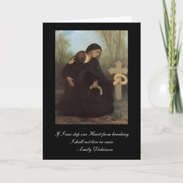 Emily Dickinson - William Bouguereau Sympathy Card (Front)
