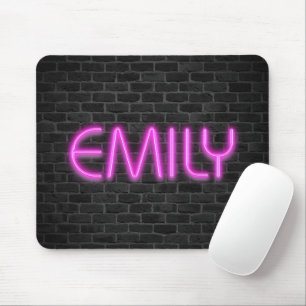 EMILY In PINK Neon Lights Mouse Mat