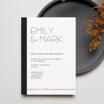 EMILY Modern Minimalist Monochrome Invitation Card
