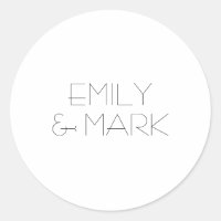 EMILY Modern Minimalist Monochrome Wedding Sticker
