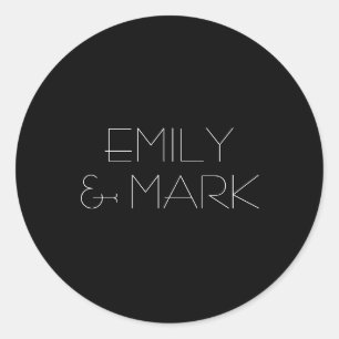 EMILY Modern Minimalist Monochrome Wedding Sticker