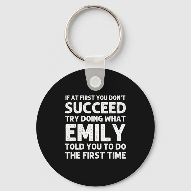 Emily Name D Birthday Funny Christmas Joke  Key Ring (Front)